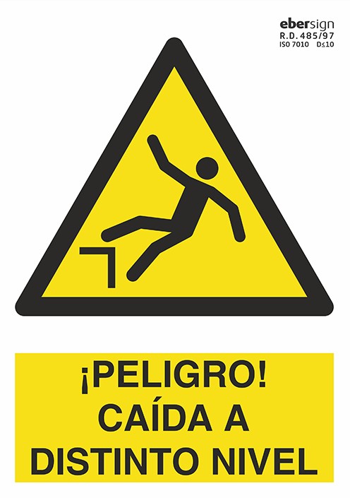 SEÑAL ISOA26A4PN 210x297mm PVC PELIGRO CAIDA A DISTINTO NIVEL