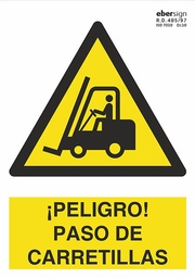 [500000949] SEÑAL ISOA22A4PN 210x297mm PVC PELIGRO PASO CARRETILLAS